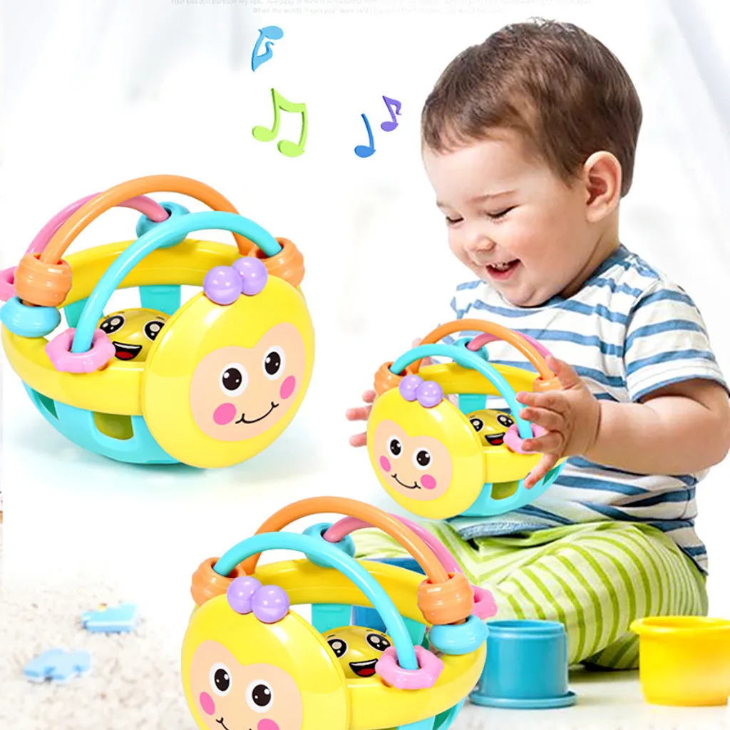 

0-12 Months игѬђки Early Childhood Biting Dumbbell Toy деские игѬђки Soft Rubber Rattle Infant Hand Bell мобил на кѬовакђ